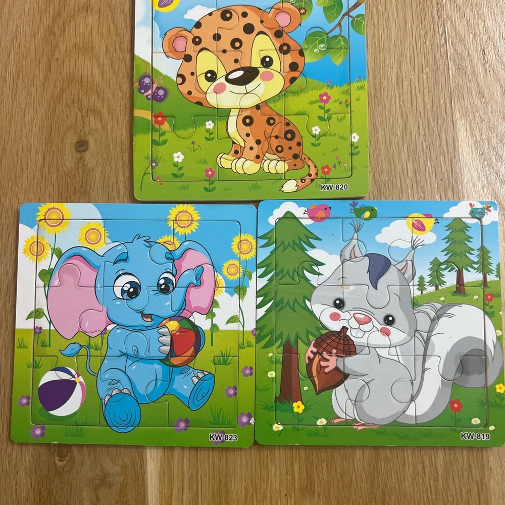 Animal wooden Puzzle Set of 3